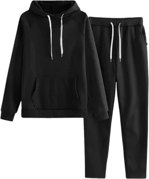 Womens Oversized Casual 2 Piece Tracksuit Trendy Hoodie Jogging Pant Outfits Going Out Athletic Lounge Sweatsuit Sets