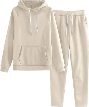 Womens Oversized Casual 2 Piece Tracksuit Trendy Hoodie Jogging Pant Outfits Going Out Athletic Lounge Sweatsuit Sets
