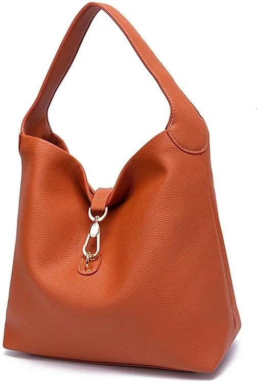 Women's Pebble Shoulder Bag-PG190 Brown