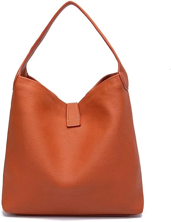 Women's Pebble Shoulder Bag-PG190 Brown