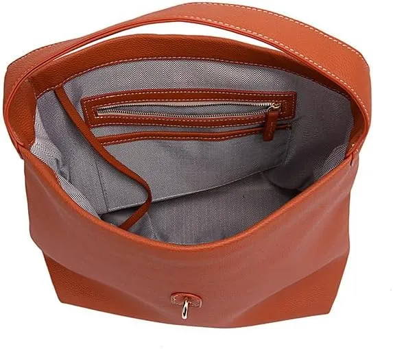 Women's Pebble Shoulder Bag-PG190 Brown