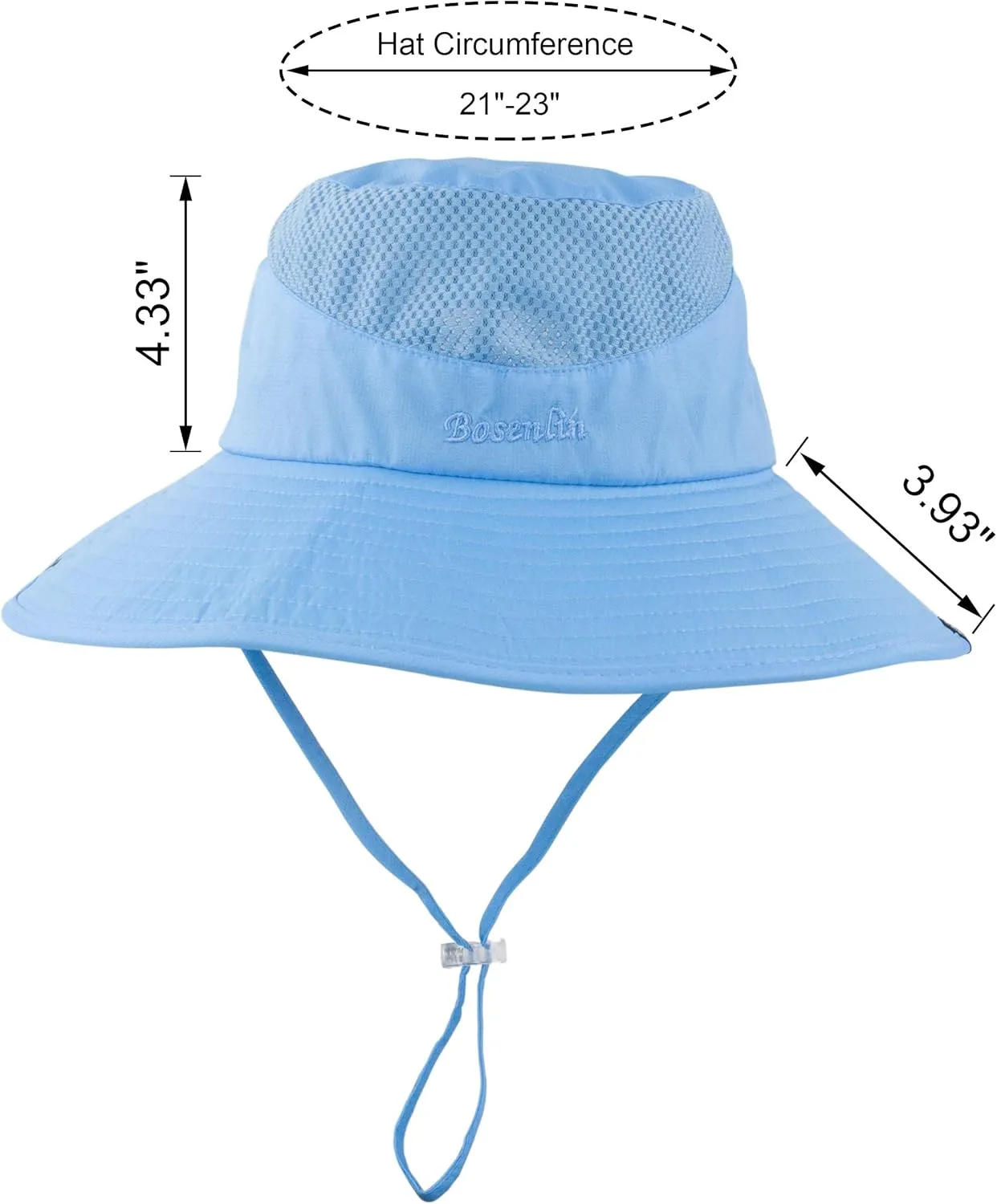 Womens Ponytail Sun Hat Summer Wide Brim Outdoor UV Protection Mesh Bucket Cap for Beach Fishing Gardening