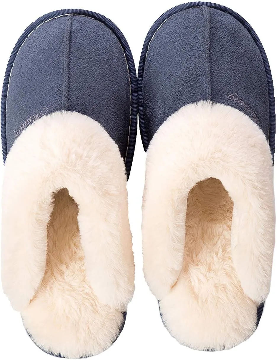Womens Slippers Soft Plush Warm House Shoes Anti-Slip Fluffy Fur Indoor/Outdoor Slippers