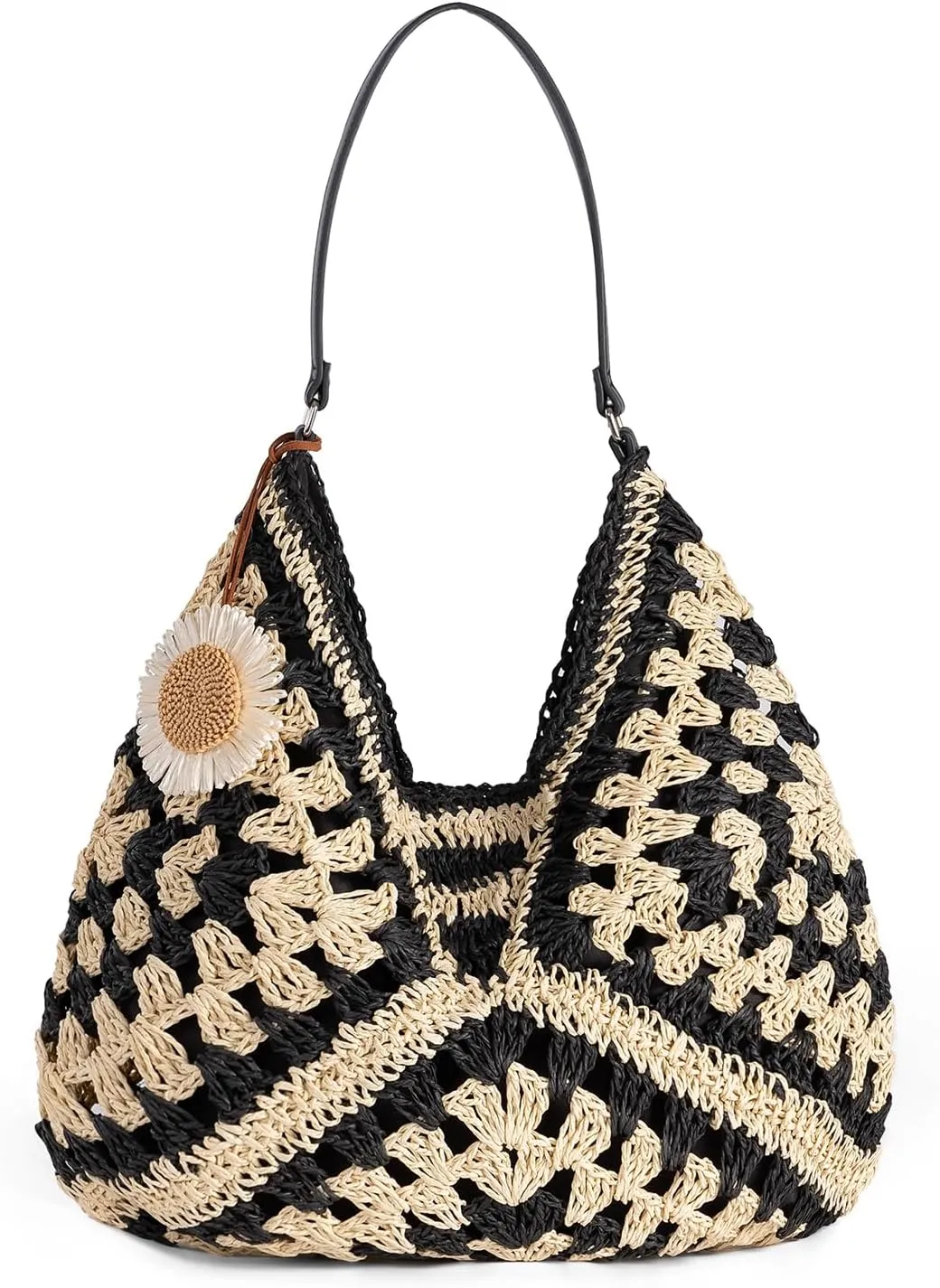 Women's Straw Beach Bag: Vintage Hobo Shoulder Tote - 2025 Woven Handmade Summer Bag for Travel & Vacation