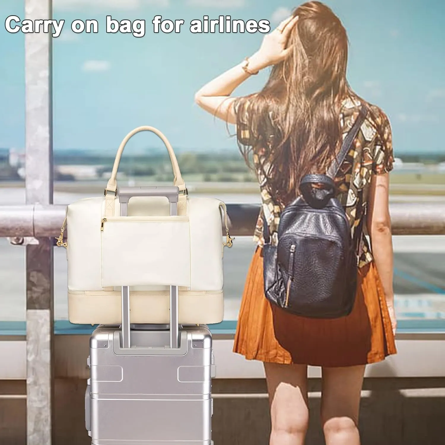 Womens Travel Weekender Bag Canvas Carry on Overnight Tote Luggage Duffel Beach Bags