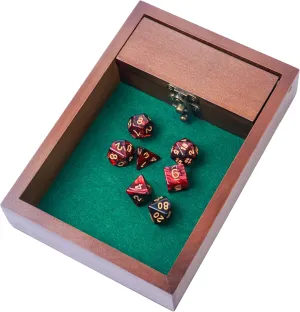 Wooden D&D Dice Rolling Tray with Dice Storage Vault | Metal Latch Secures Lid for Travel | Perfect DND Gift for DM | Great for Tabletop Games Like Dungeons and Dragons 5e, Pathfinder