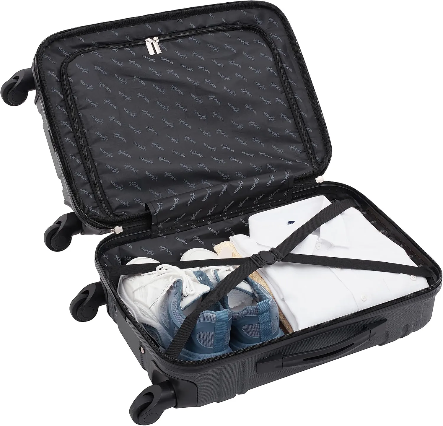 Wrangler Astral Hardside Luggage, Dark Shadow, 20-Inch Carry-On