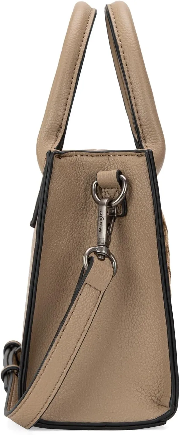 Wrangler Mini Crossbody Purse for Women Cute Small Tote Bag Shoulder Handbag Ladies Top Handle Satchel with Adjustable Strap