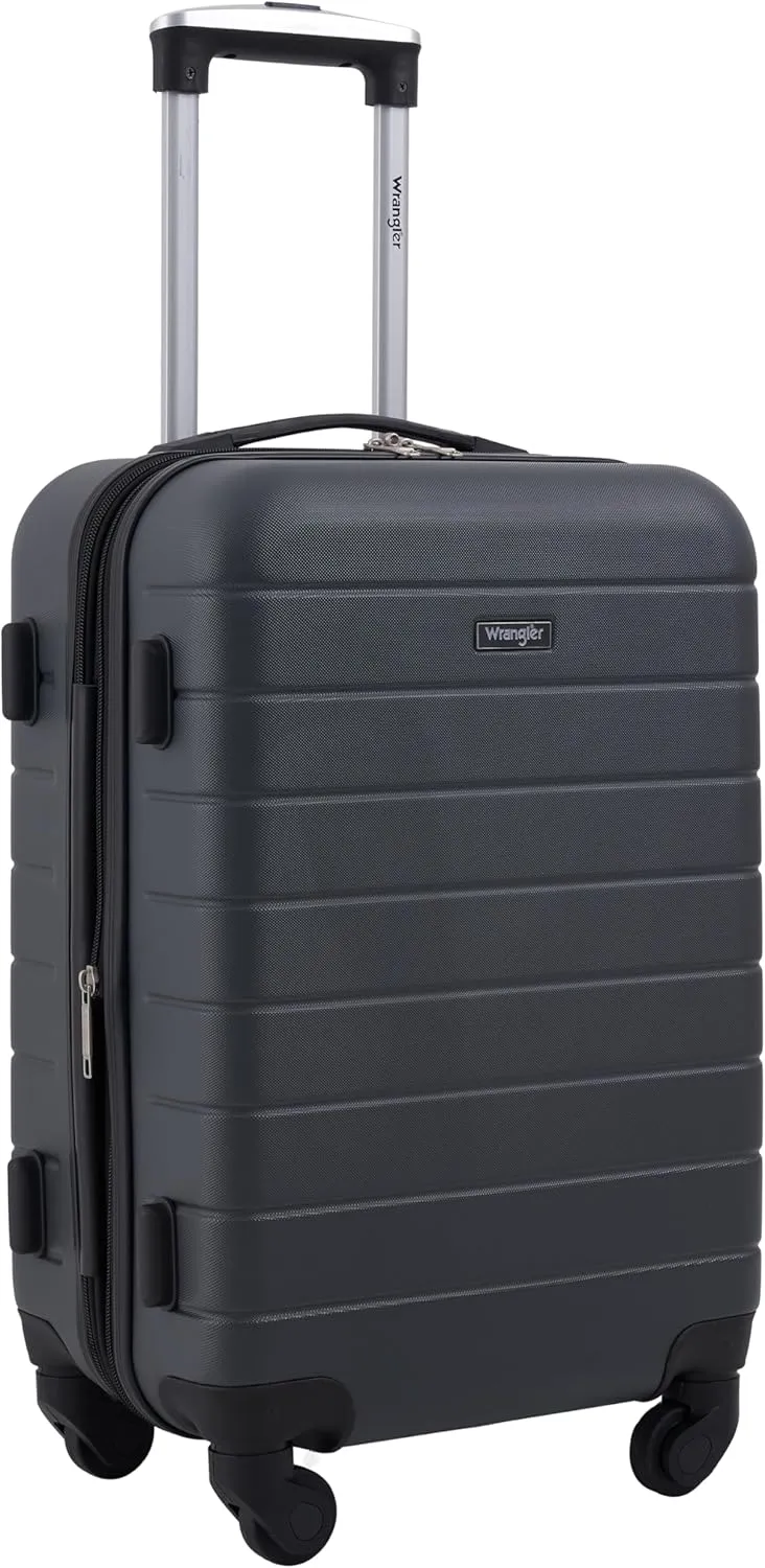 Wrangler Smart Luggage Cup Holder and USB Port, Dark Shadow, 2 Piece Set