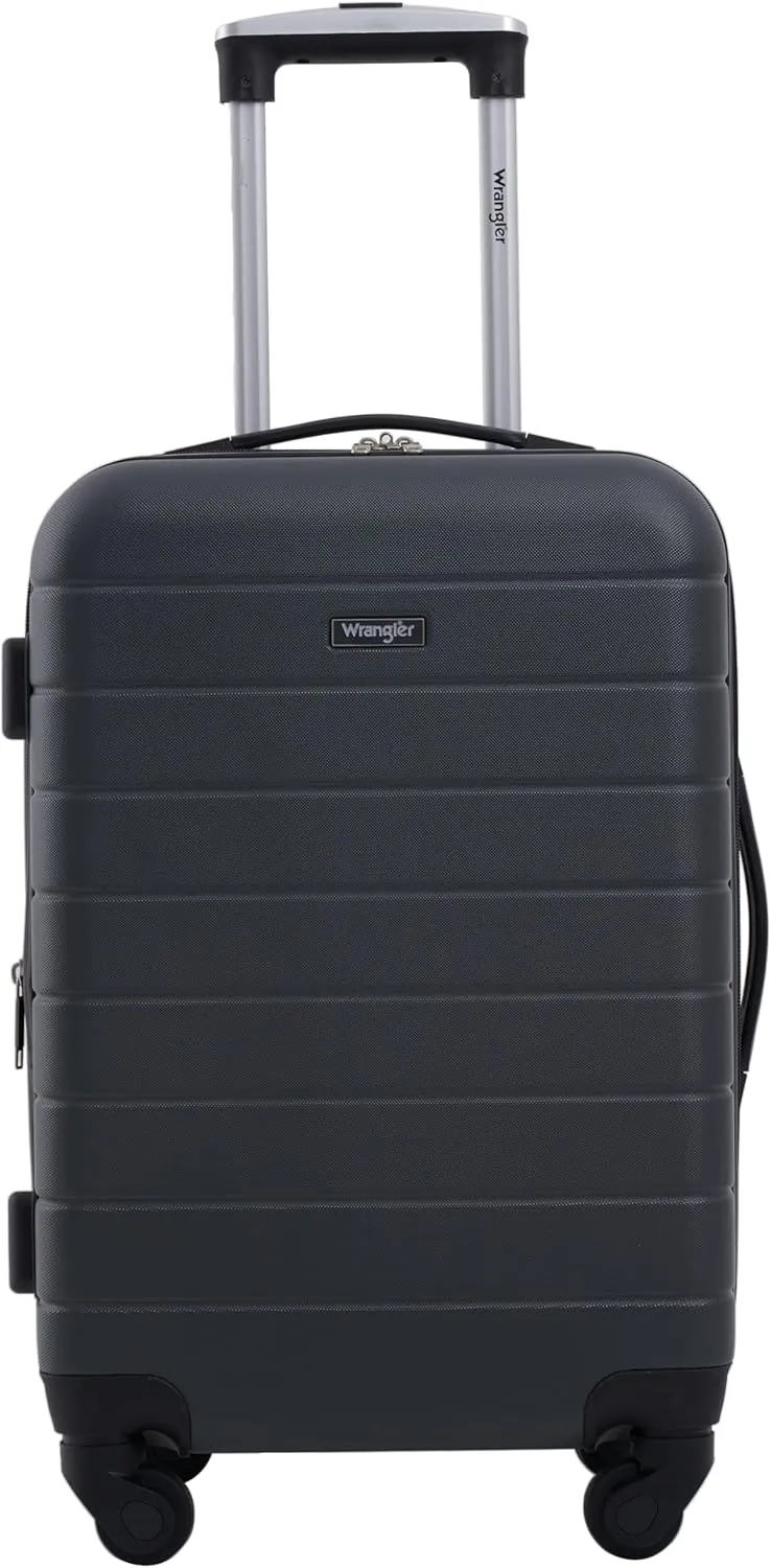 Wrangler Smart Luggage Cup Holder and USB Port, Dark Shadow, 2 Piece Set