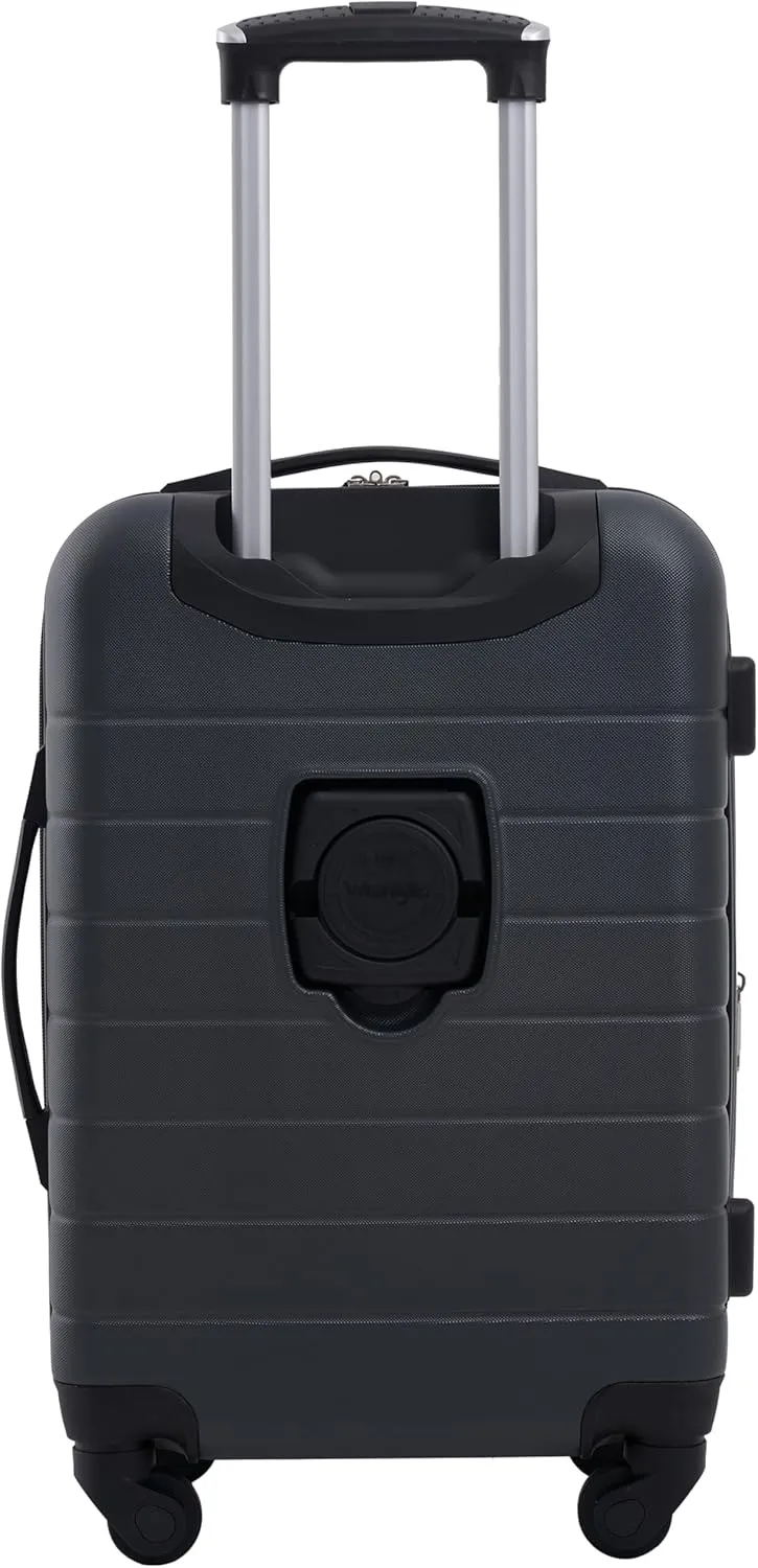 Wrangler Smart Luggage Cup Holder and USB Port, Dark Shadow, 2 Piece Set