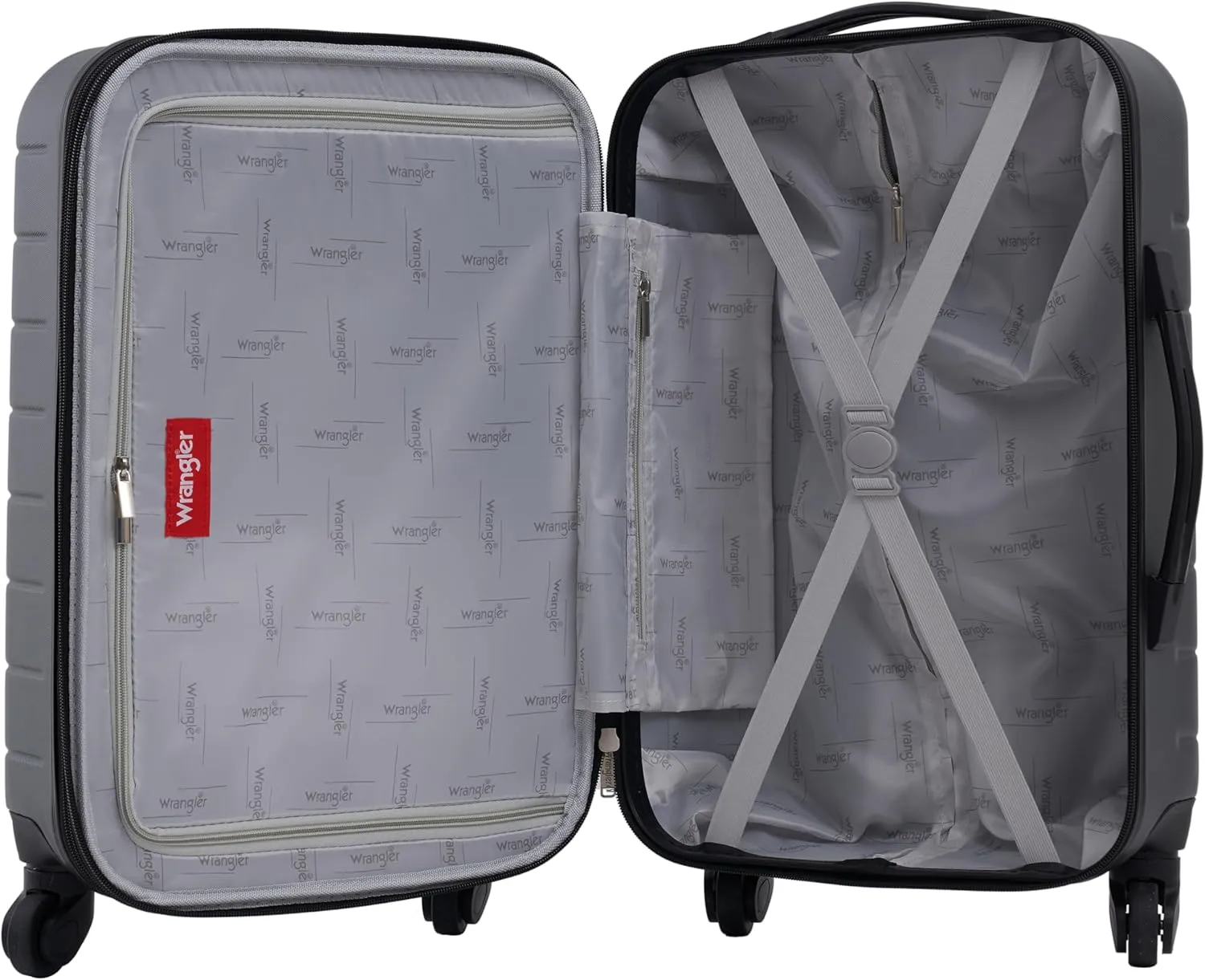 Wrangler Smart Luggage Cup Holder and USB Port, Dark Shadow, 2 Piece Set
