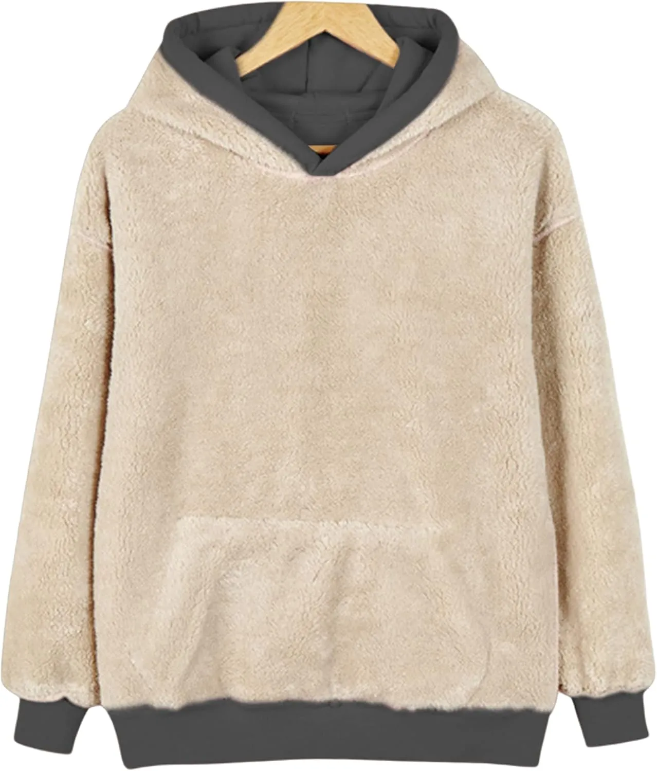 Yeokou Women's Winter Hoodies Pullover Sherpa Fleece Warm Heavyweight Sweatshirt