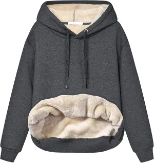 Yeokou Women's Winter Hoodies Pullover Sherpa Fleece Warm Heavyweight Sweatshirt