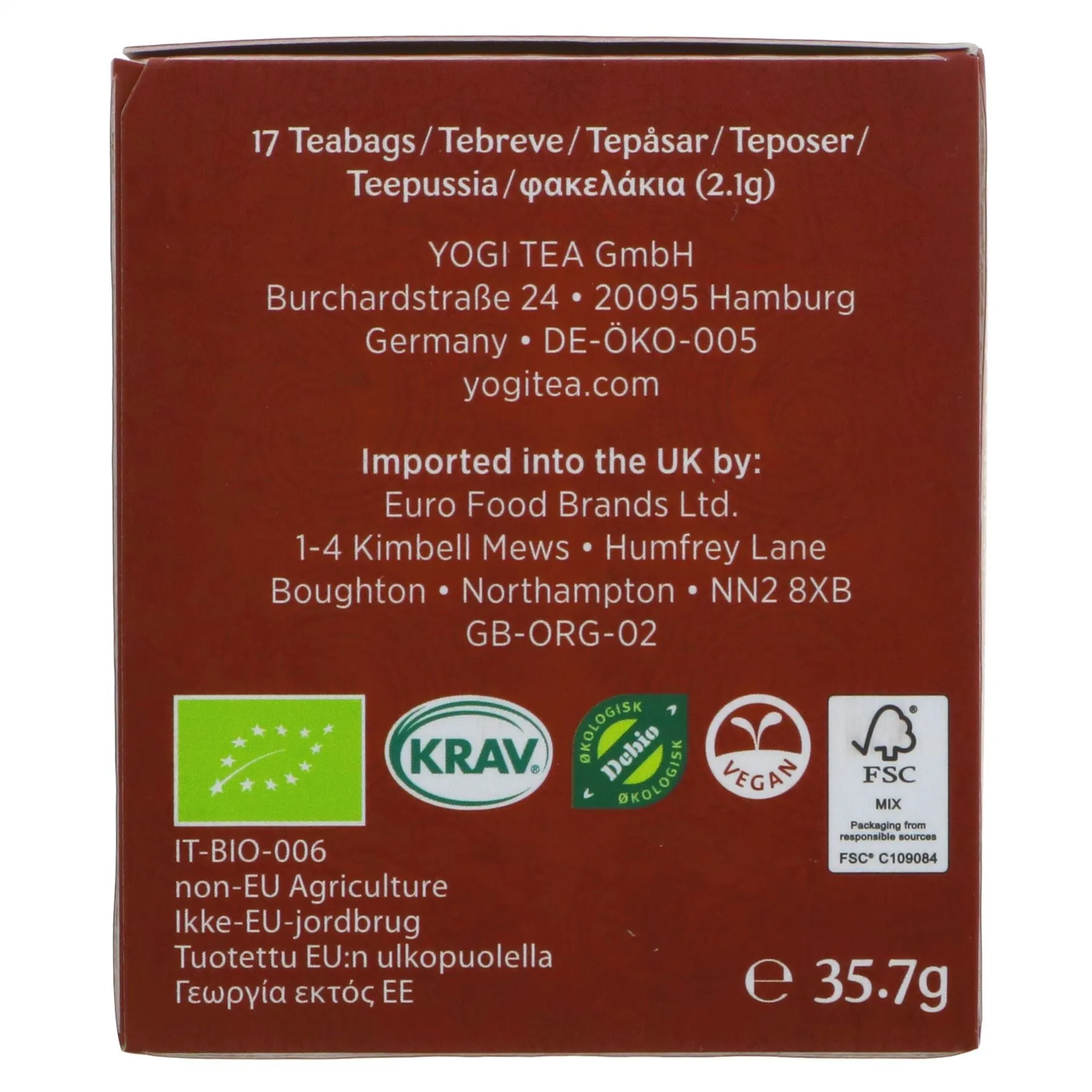 Yogi Tea | Maca Chai - Maca, Cinnamon, Cloves | 17 bags