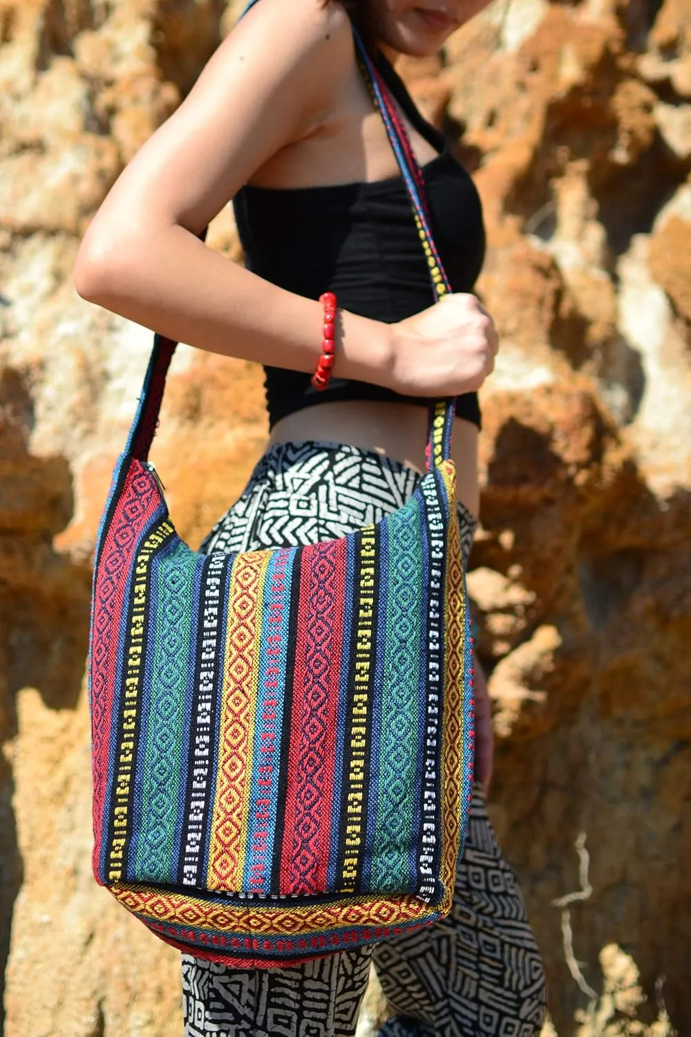 Your Cozy Hobo Sling Bags For Women Crossbody Bag Thai Top Handmade Shoulder Bag with Adjustable Strap