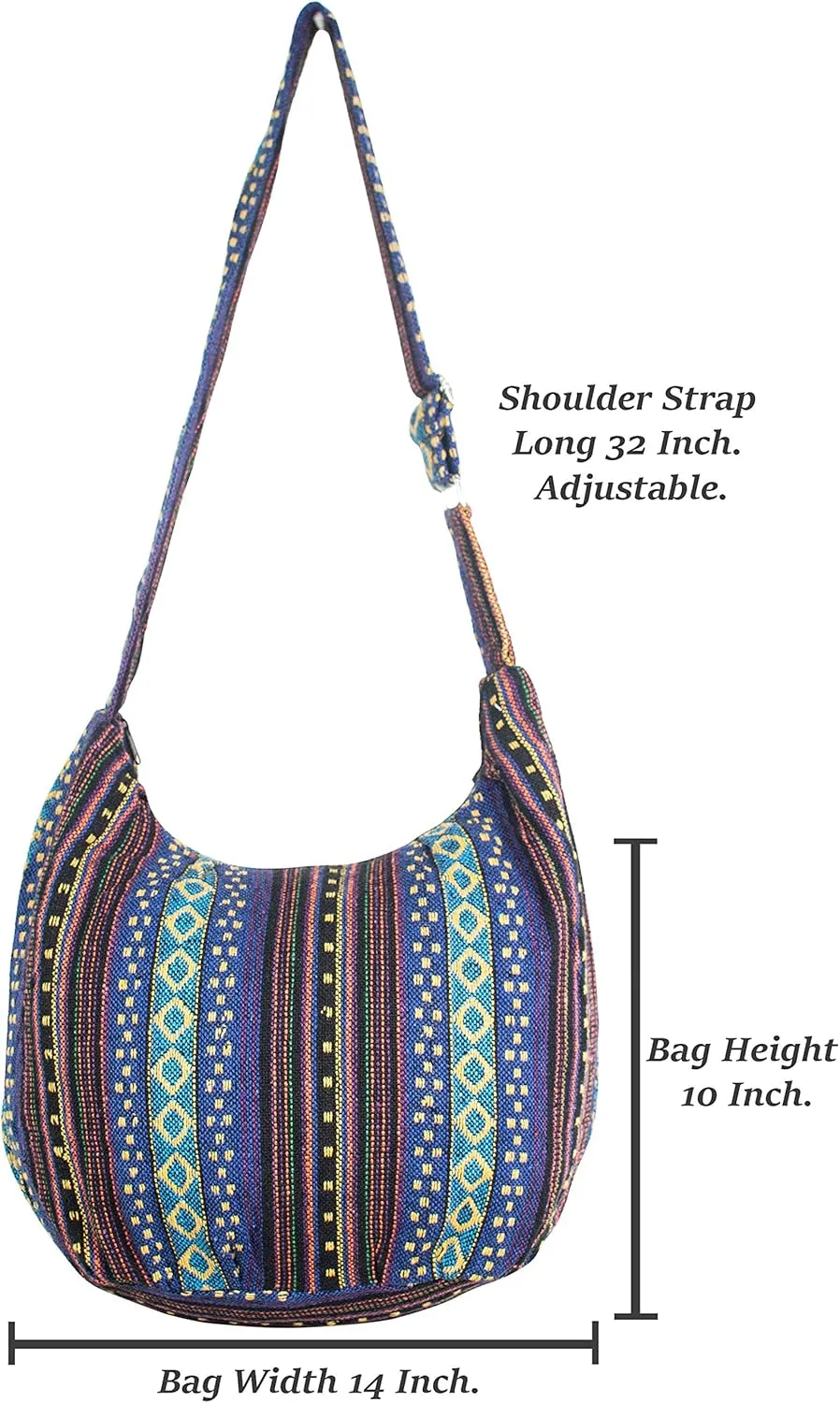 Your Cozy Hobo Sling Bags For Women Crossbody Bag Thai Top Handmade Shoulder Bag with Adjustable Strap