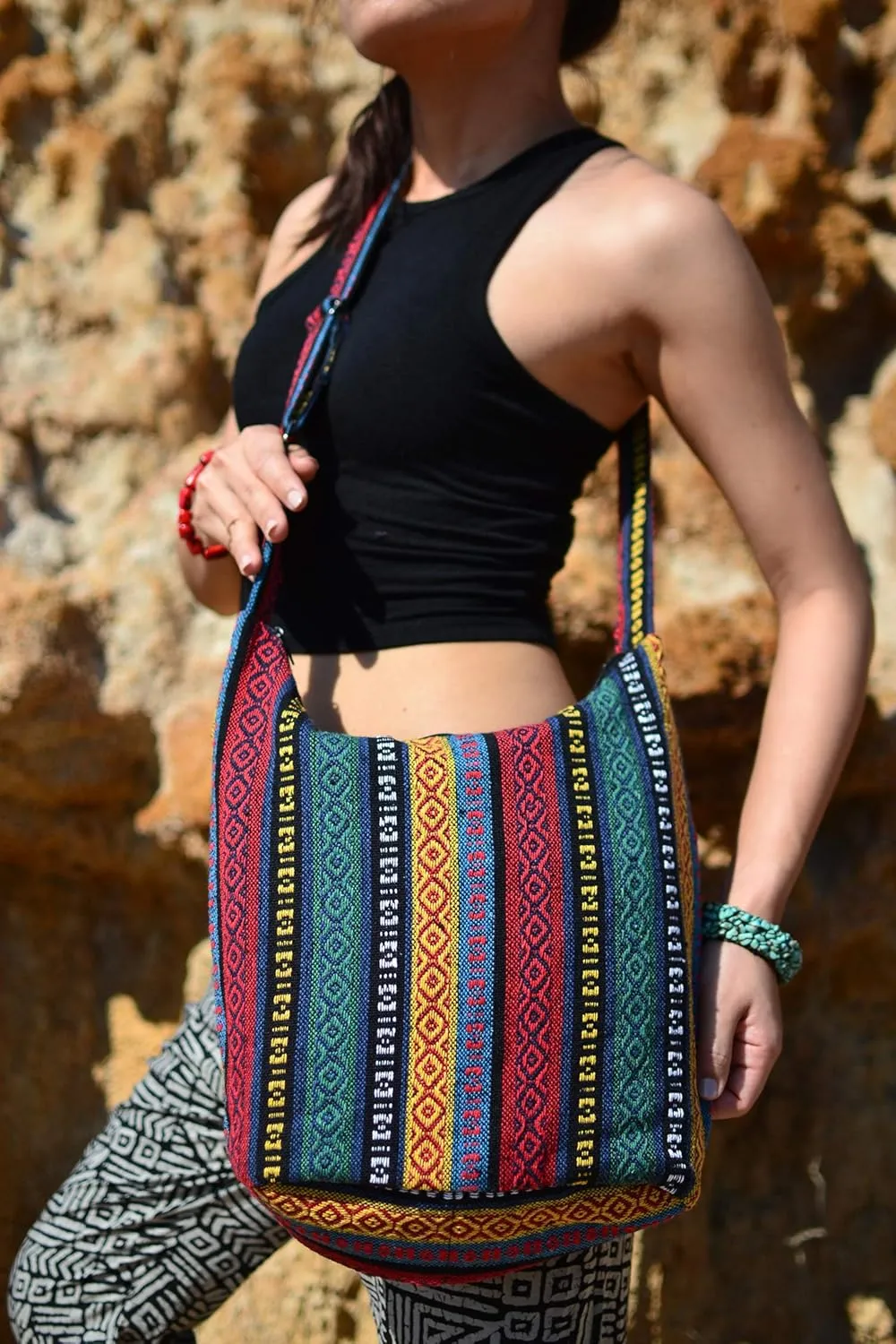 Your Cozy Hobo Sling Bags For Women Crossbody Bag Thai Top Handmade Shoulder Bag with Adjustable Strap