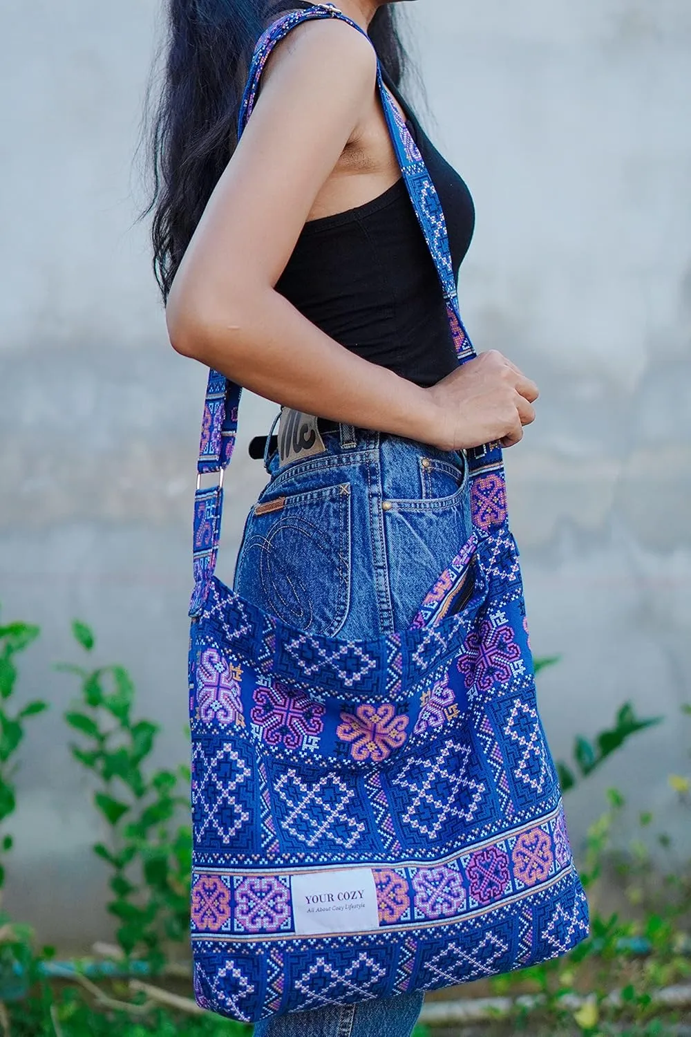 Your Cozy Women's Retro Large Size Cotton Shoulder Bag Hobo Crossbody Handbag Casual Tote For Shopping and Travel
