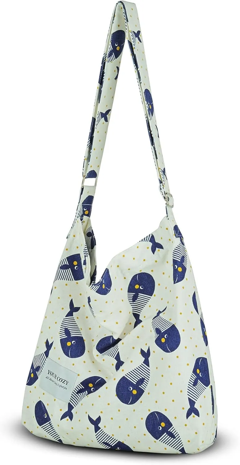 Your Cozy Women's Retro Large Size Cotton Shoulder Bag Hobo Crossbody Handbag Casual Tote For Shopping and Travel