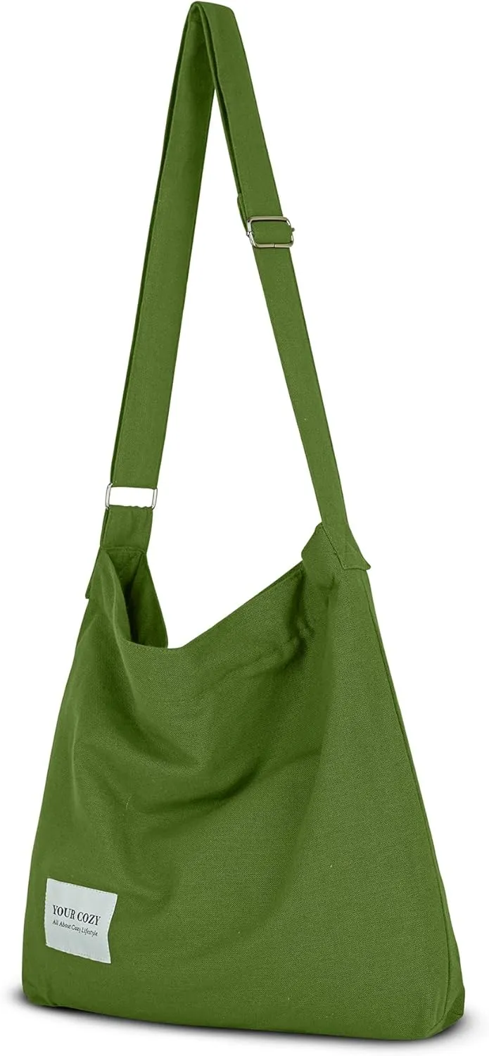 Your Cozy Women's Retro Large Size Cotton Shoulder Bag Hobo Crossbody Handbag Casual Tote For Shopping and Travel