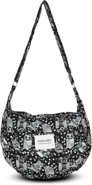 Your Cozy Women's Sling Crossbody Bags Large Shoulder Shopping Hobo Bag Handbag Top Zip Bags Handmade Messenger Bag