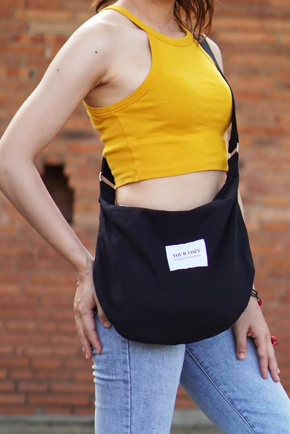 Your Cozy Women's Sling Crossbody Bags Large Shoulder Shopping Hobo Bag Handbag Top Zip Bags Handmade Messenger Bag