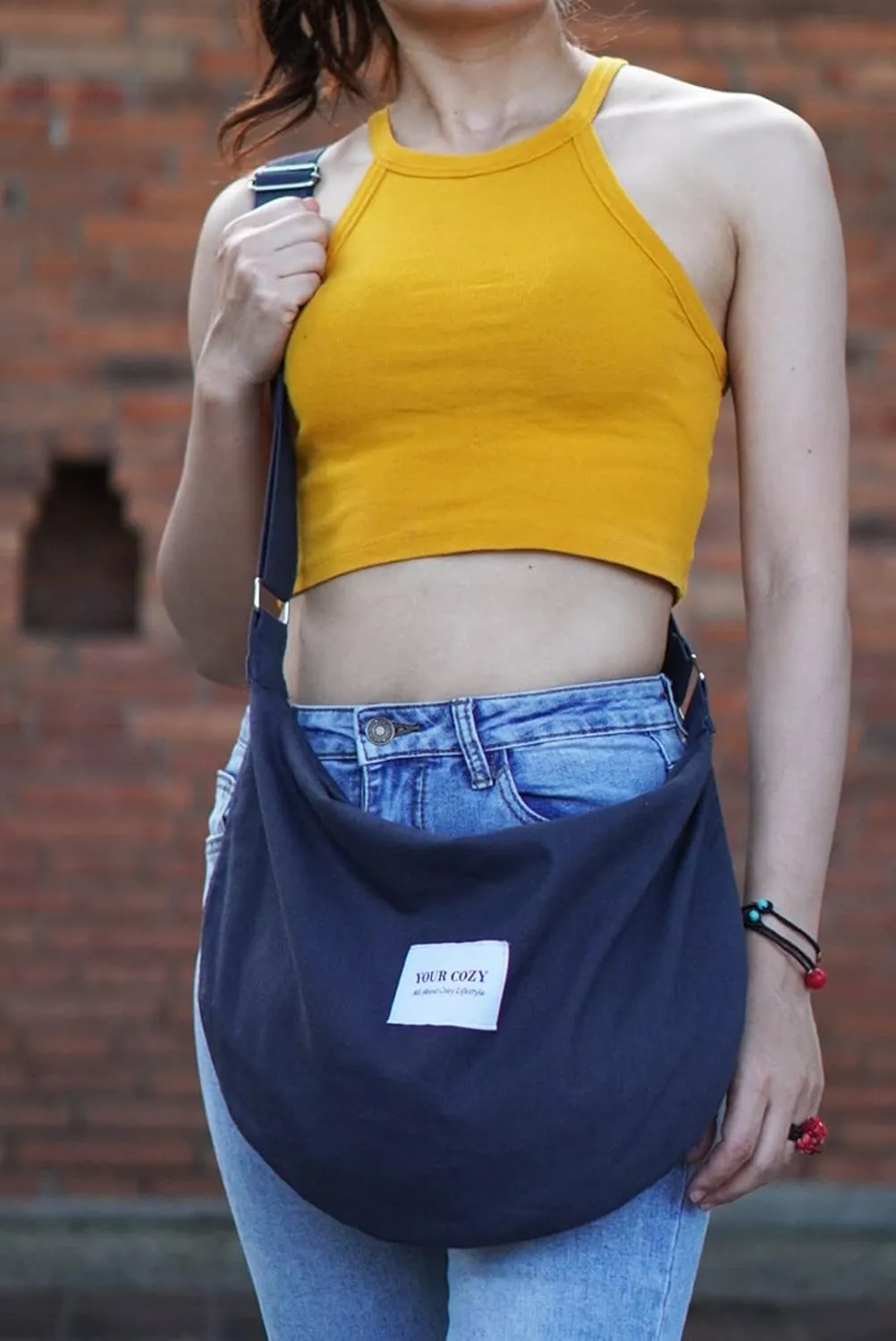 Your Cozy Women's Sling Crossbody Bags Large Shoulder Shopping Hobo Bag Handbag Top Zip Bags Handmade Messenger Bag