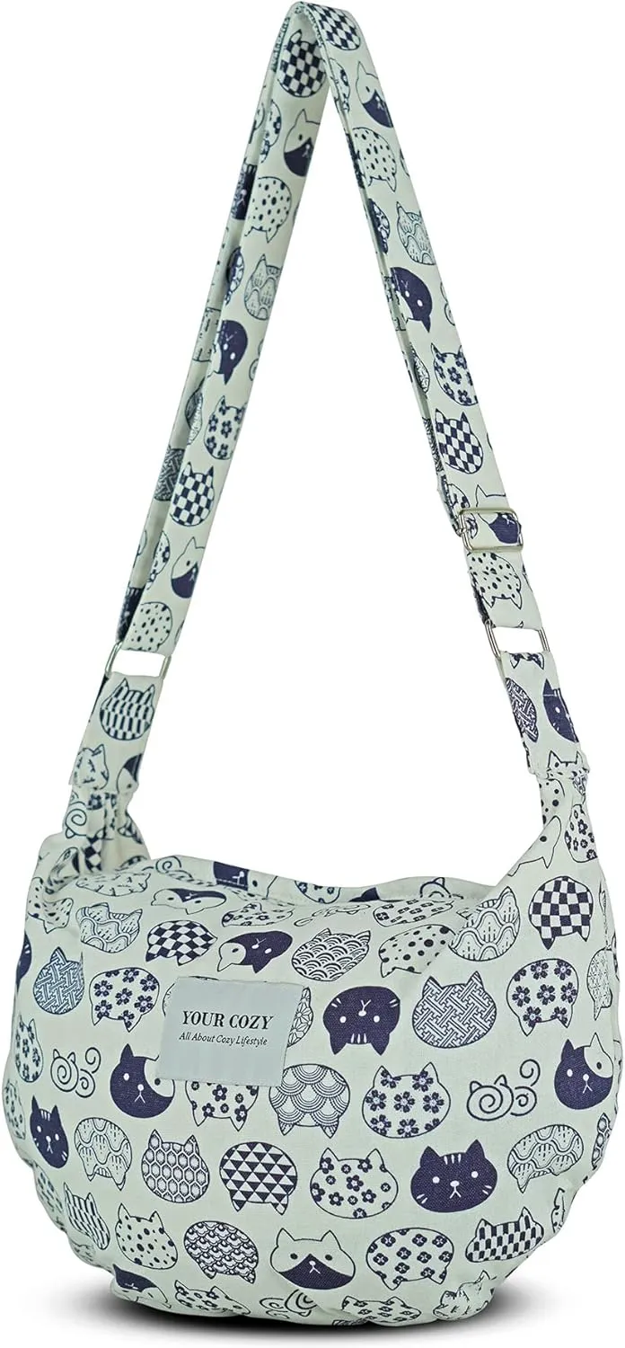 Your Cozy Women's Sling Crossbody Bags Large Shoulder Shopping Hobo Bag Handbag Top Zip Bags Handmade Messenger Bag