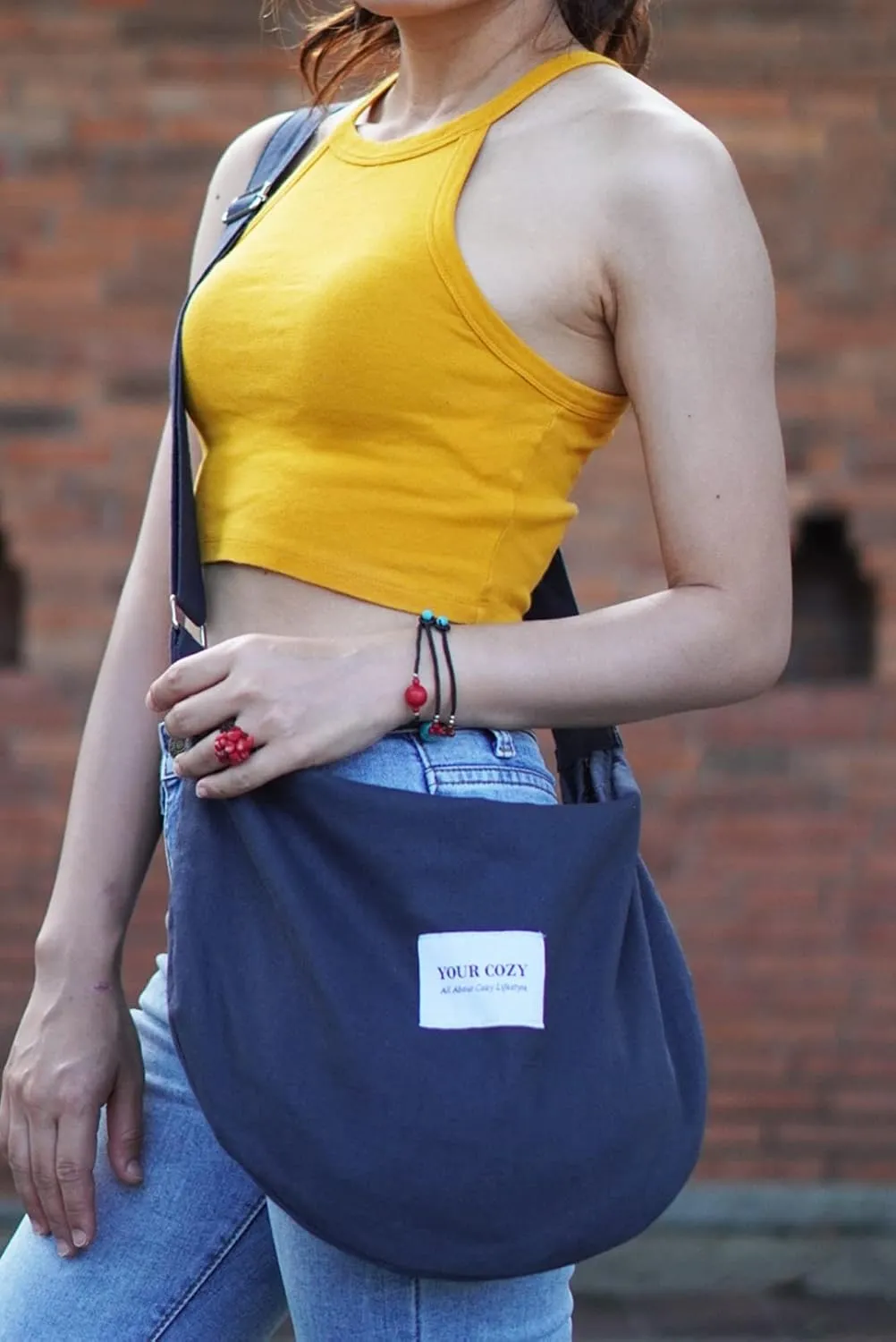 Your Cozy Women's Sling Crossbody Bags Large Shoulder Shopping Hobo Bag Handbag Top Zip Bags Handmade Messenger Bag