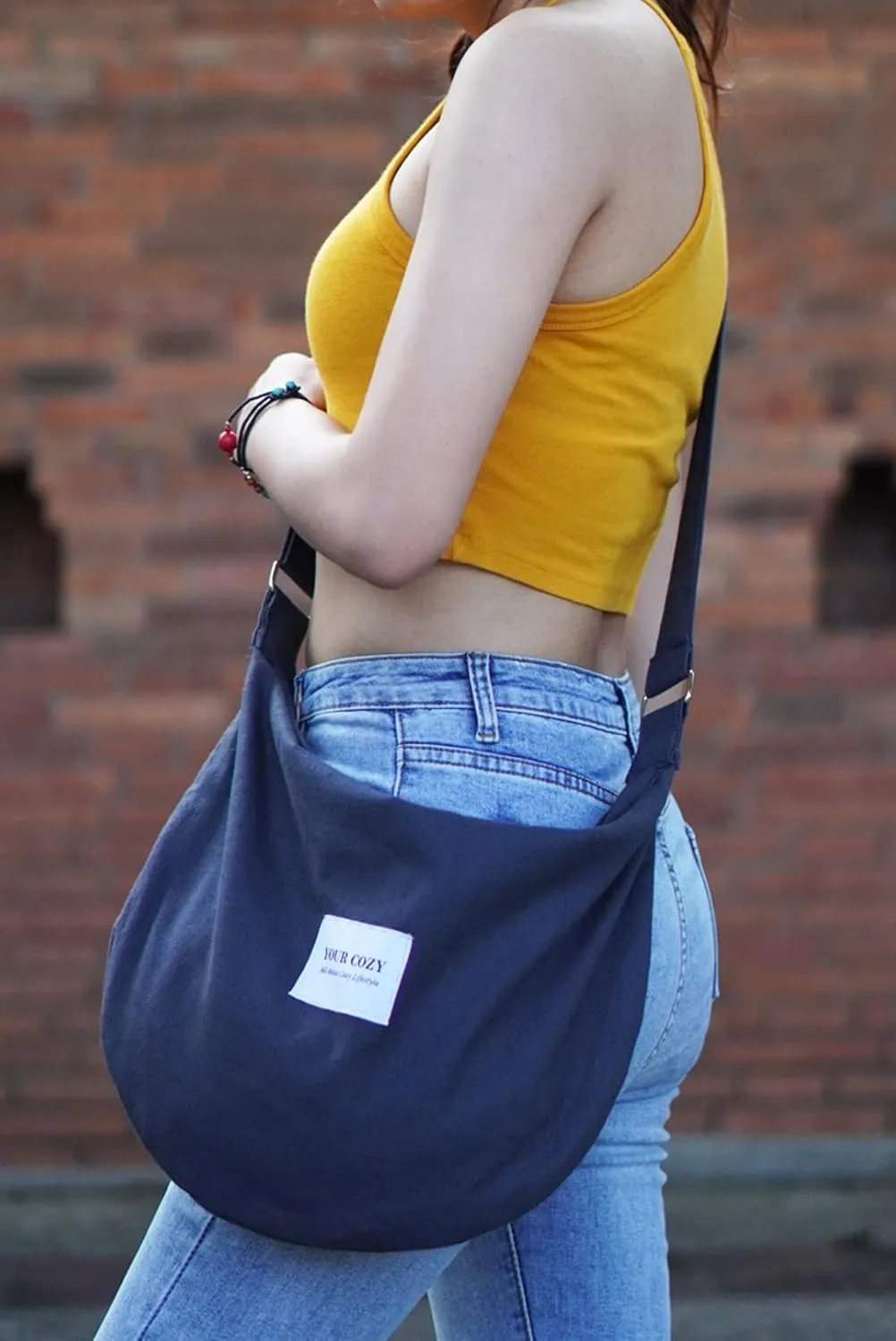 Your Cozy Women's Sling Crossbody Bags Large Shoulder Shopping Hobo Bag Handbag Top Zip Bags Handmade Messenger Bag
