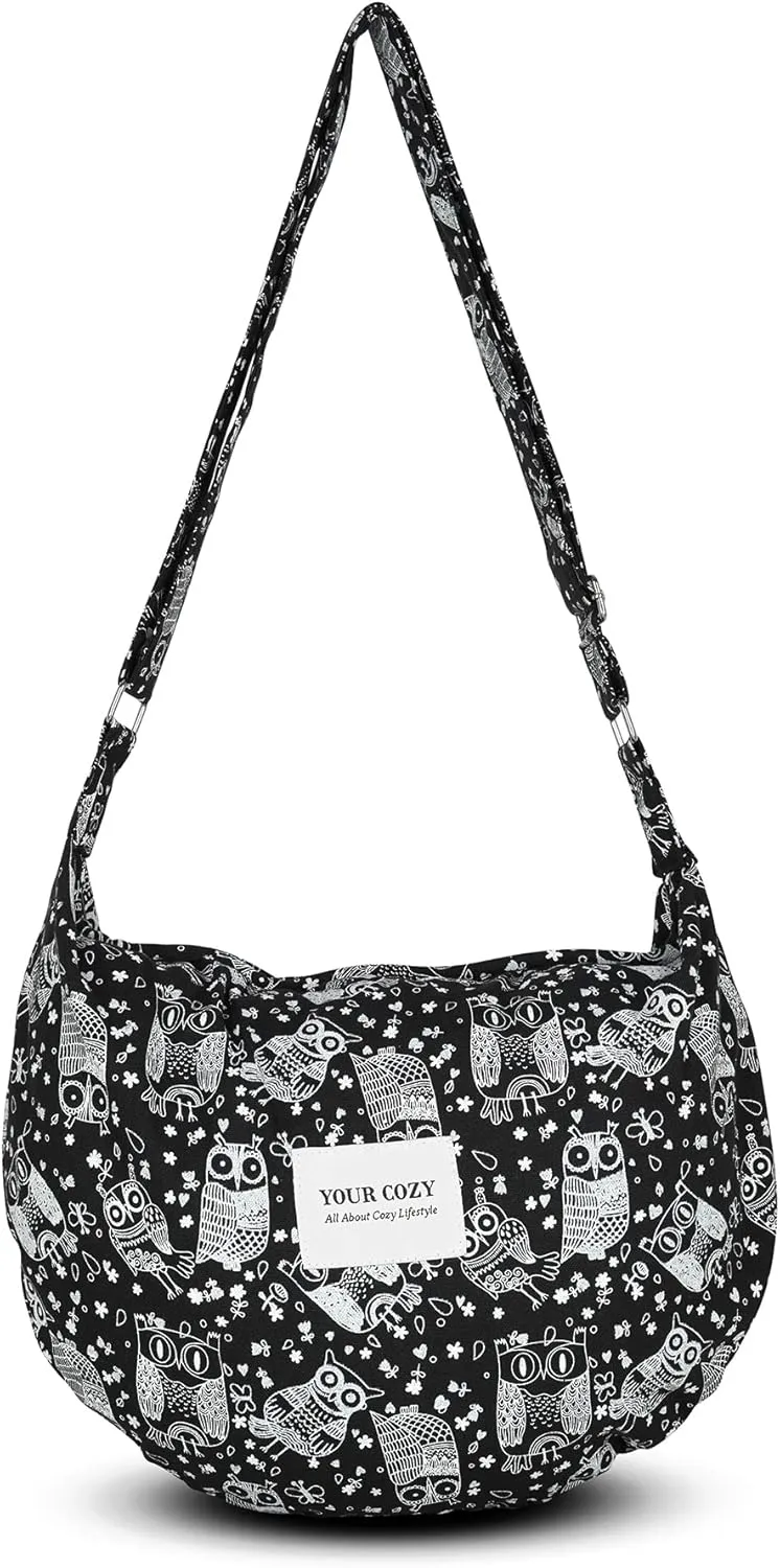 Your Cozy Women's Sling Crossbody Bags Large Shoulder Shopping Hobo Bag Handbag Top Zip Bags Handmade Messenger Bag