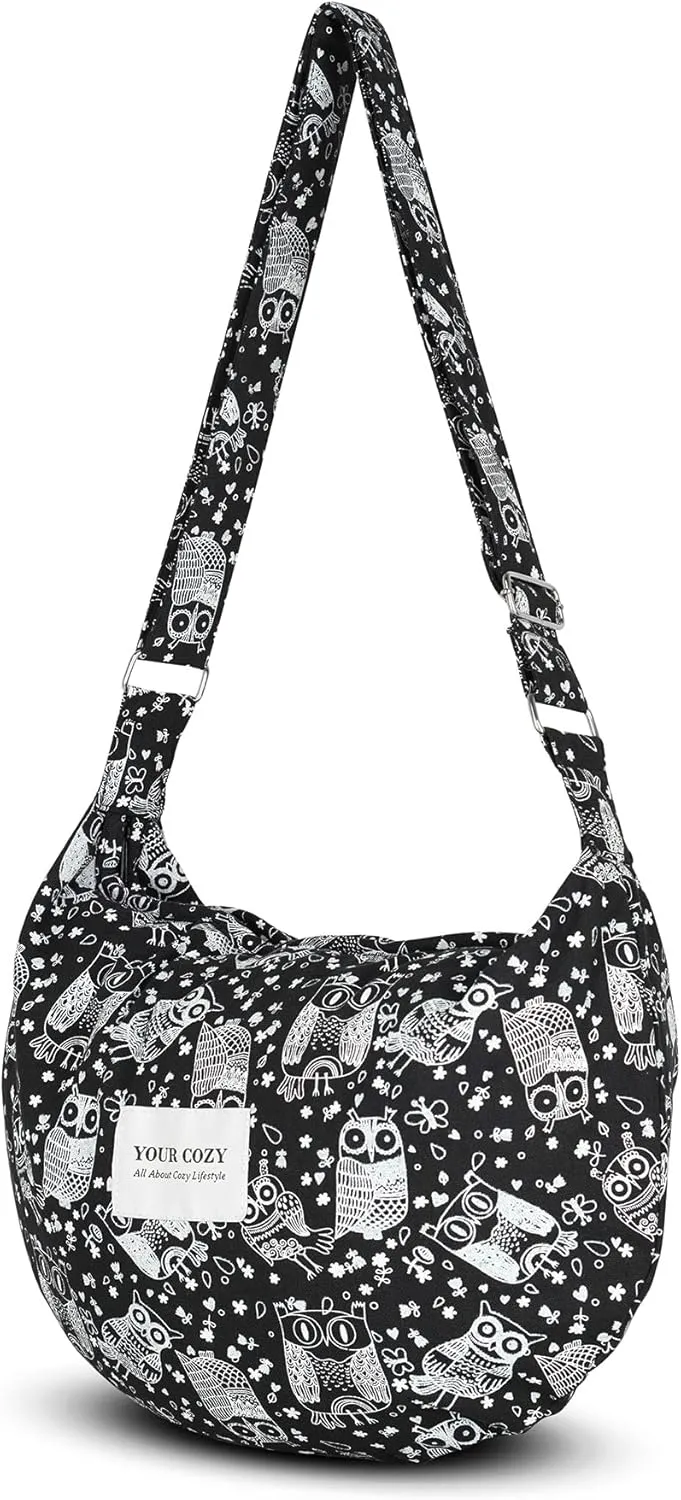 Your Cozy Women's Sling Crossbody Bags Large Shoulder Shopping Hobo Bag Handbag Top Zip Bags Handmade Messenger Bag