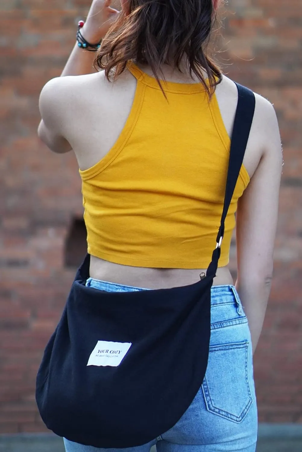 Your Cozy Women's Sling Crossbody Bags Large Shoulder Shopping Hobo Bag Handbag Top Zip Bags Handmade Messenger Bag