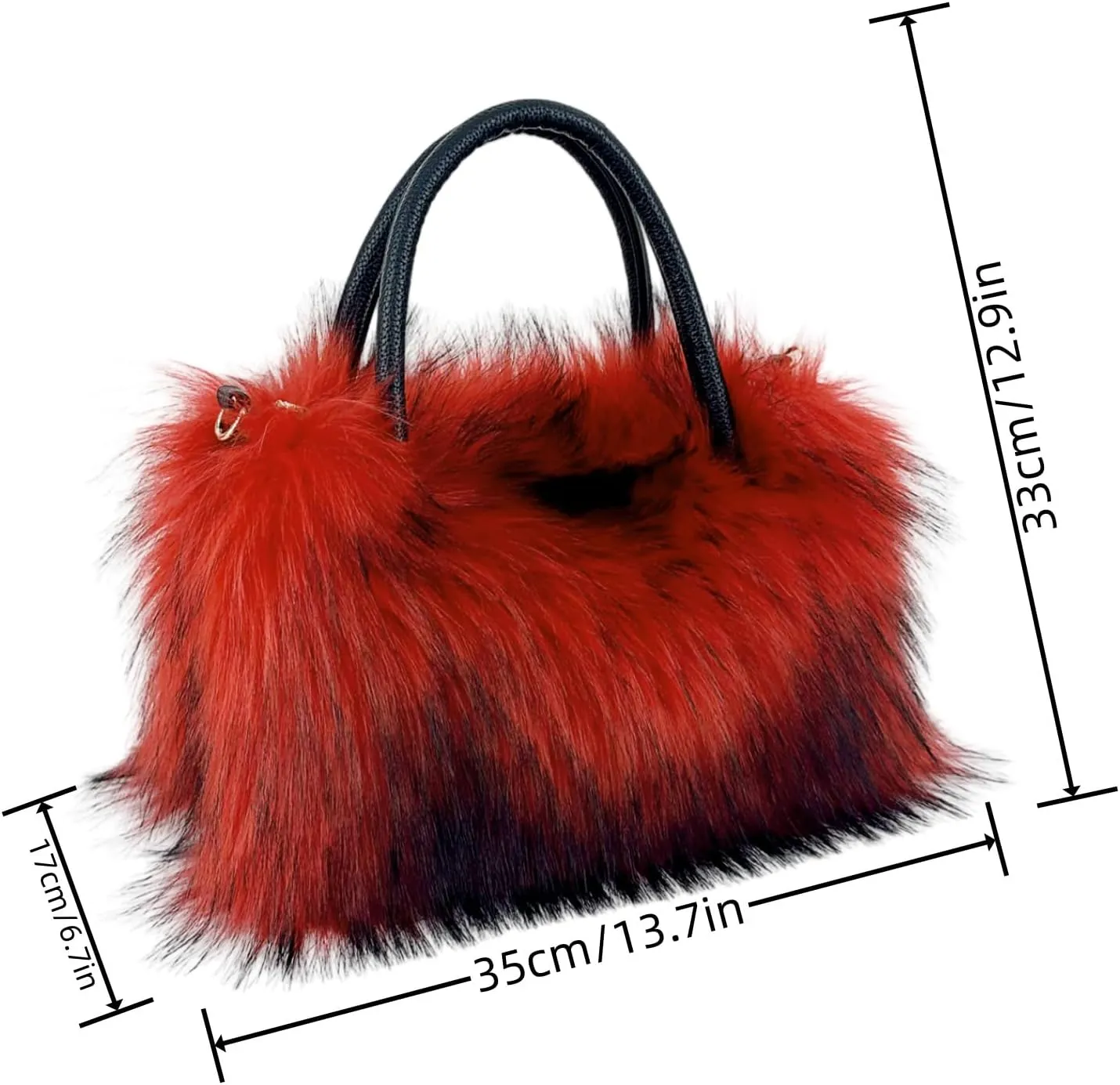 Zcargel Fluffy Winter Shoulder Bag Women's Fashion Shoulder Bags Square Plush Bag Soft Fuzzy Furry Handle Purse Handbag