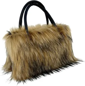 Zcargel Fluffy Winter Shoulder Bag Women's Fashion Shoulder Bags Square Plush Bag Soft Fuzzy Furry Handle Purse Handbag
