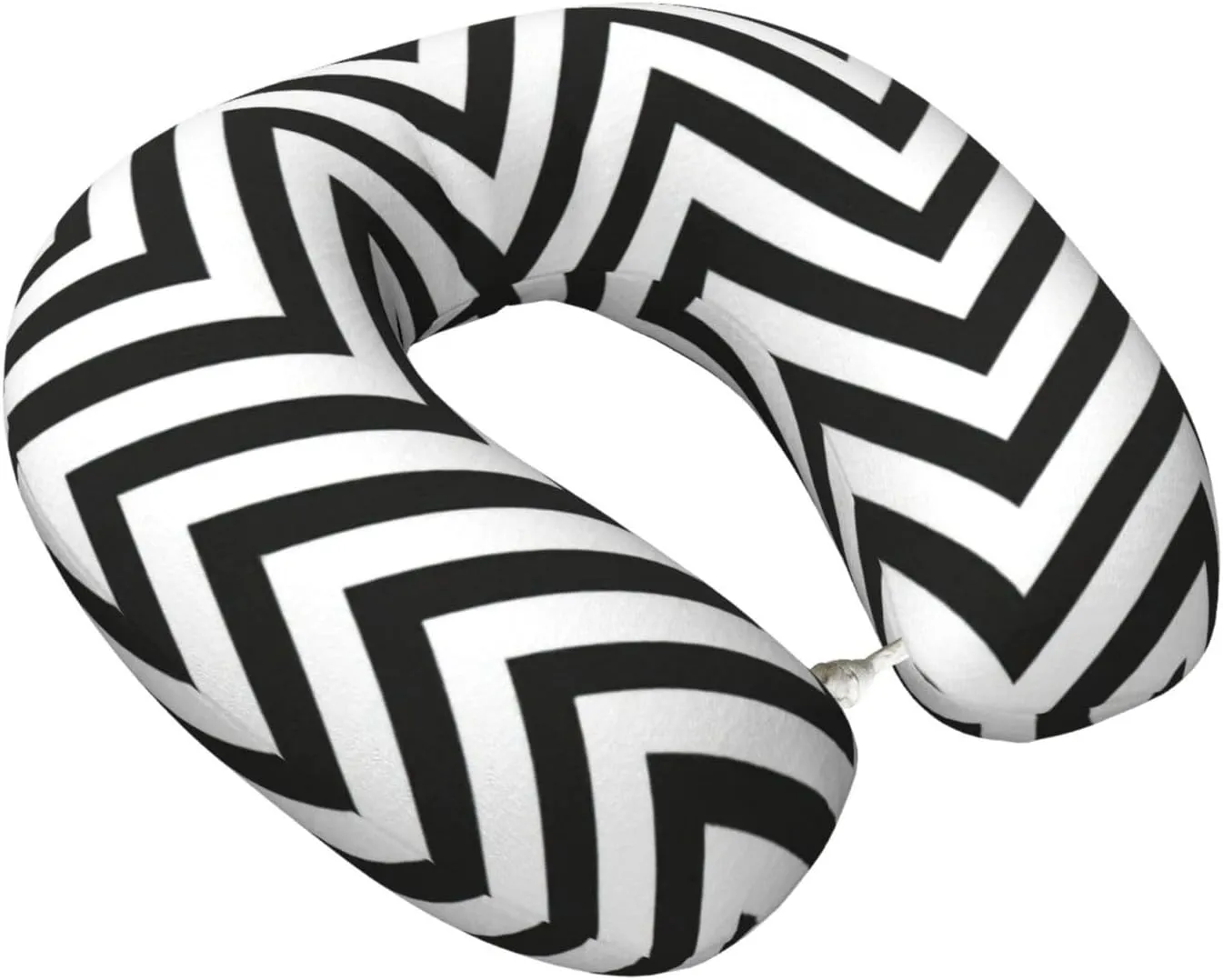 Zigzag Stripe Print Memory Foam Travel Pillow,Travel Neck Pillow for Car, Train,Napping,Washable Cover