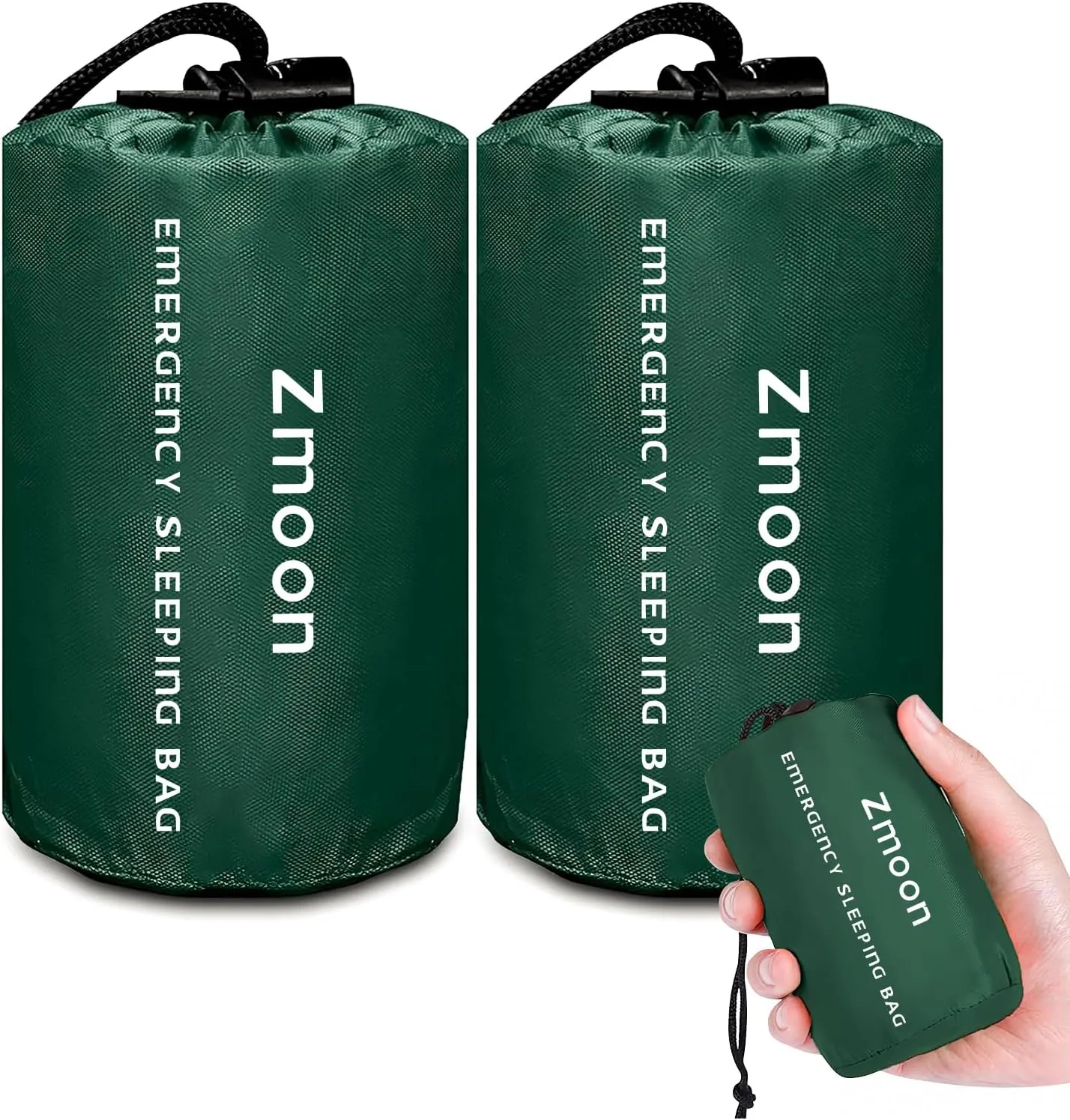 Zmoon Emergency Sleeping Bag 2 Pack Lightweight Survival Sleeping Bags Thermal Bivy Sack Portable Emergency Blanket for Camping, Hiking, Outdoor, Activities