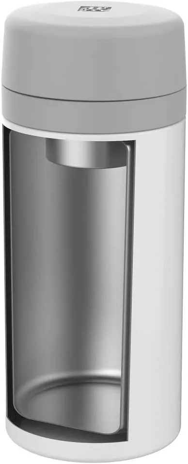Zwilling Thermo Thermos Flask, Integrated Filter Insert, Vacuum Flask for Tea & Infused Water, Double Wall Insulation, 420 ml, Height: 17,2 cm, White